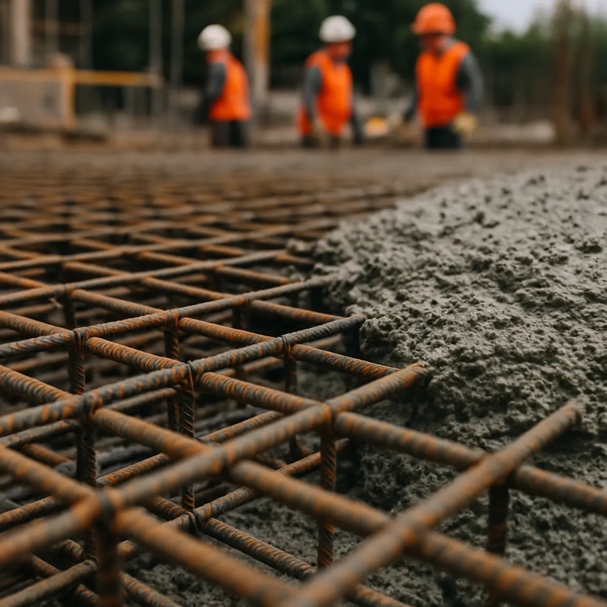 Zbrojenie fundamentow i wylewanie betonu